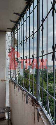 решетка на окно последнего этажа, цвет серый, эскиз звёзды в два ряда фото 2