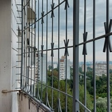 решетка на окно последнего этажа, цвет серый, эскиз звёзды в два ряда фото 2