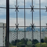 решетка на окно последнего этажа, цвет серый, эскиз звёзды в два ряда фото 3